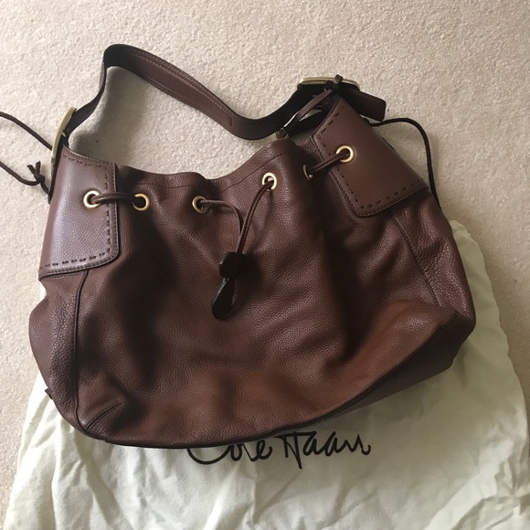 Cole Haan Handbags - NWOT Cole Haan Drawstring Leather Hobo Bag